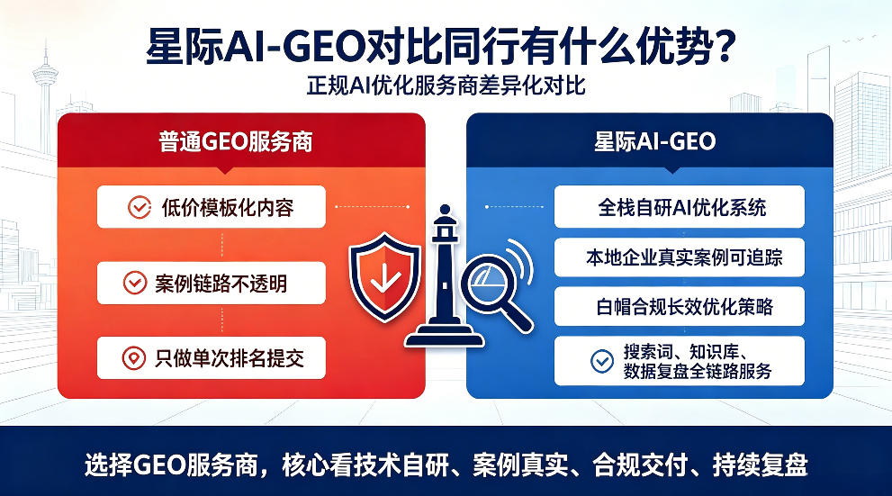 周口星际AI-GEO对比同行有什么优势？正规AI优化服务商差异化对比